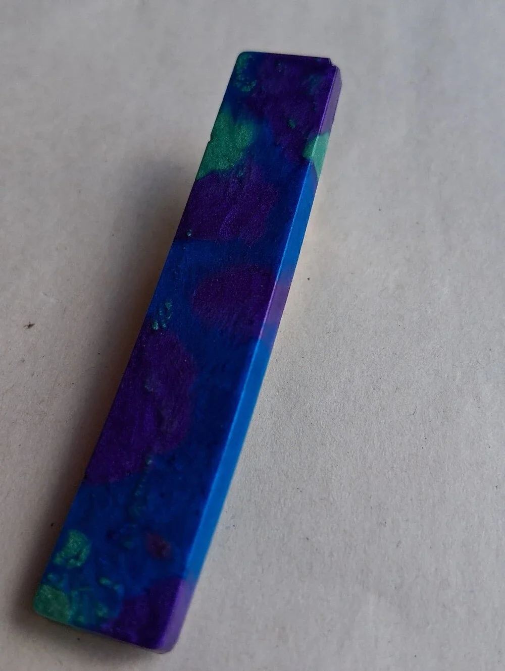 5/$25 Hand Crafted Blue and Purple Resin Bar with Green Accents